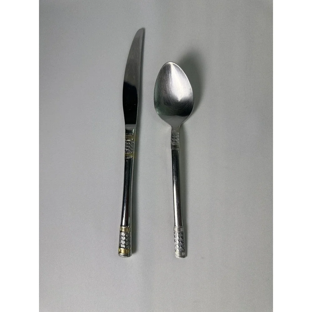 Wallace Kings Plate Retired Pattern Stainless Flatware Knife‎ & Spoon 18/10